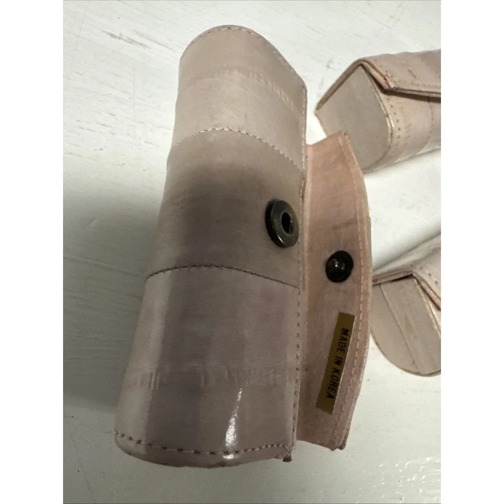 Vtg 3 x EEL Skin LIPSTICK Case HOLDERS w/ MIRROR‎ Snap Close NEW Old Stock Korea